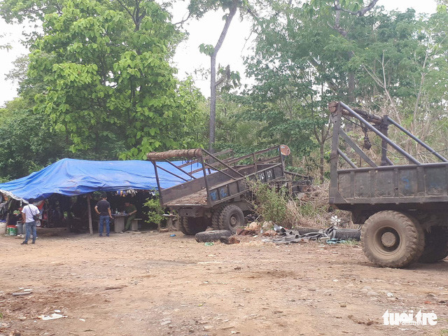 Lán trại của Phượng "râu" sát đồn biên phòng Bo Heng vừa bị triệt xóa - Ảnh: TRUNG TÂN