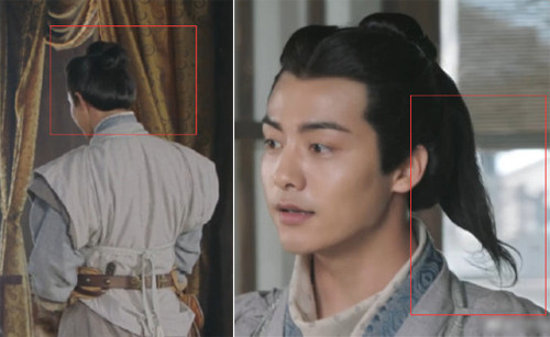 Còn tóc của Lưu Bình (Mã Thiên Vũ đóng) lúc đầu thì cột gọn gàng, lúc sau thả lọn ngay được dù là trong một cảnh quay. Một khán giả cứ ngỡ "mình bị hoa mắt" khi xem cảnh này. Thật là hài hước!