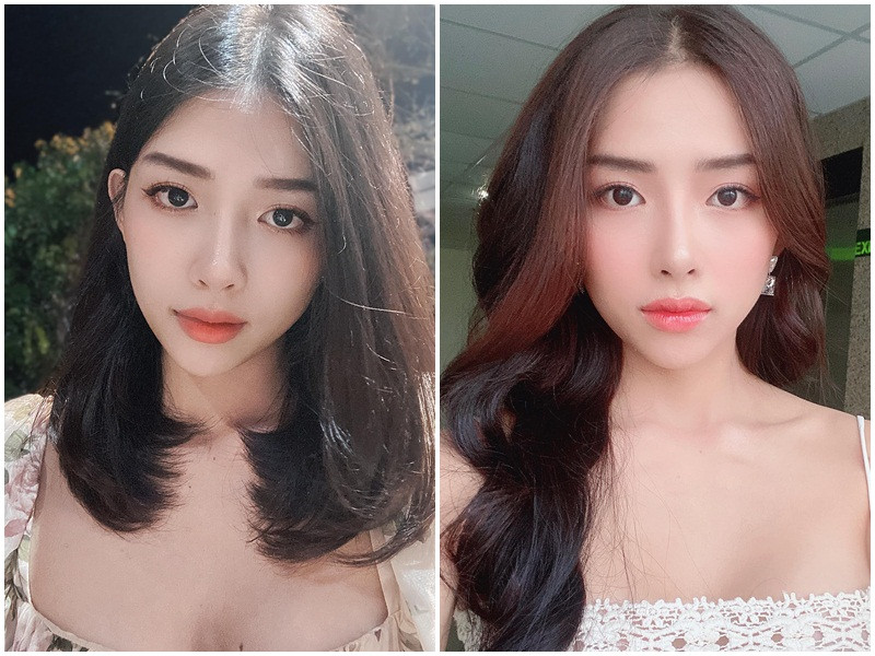 Khánh Vy sở hữu gương mặt xinh đẹp, làn da trắng hồng.