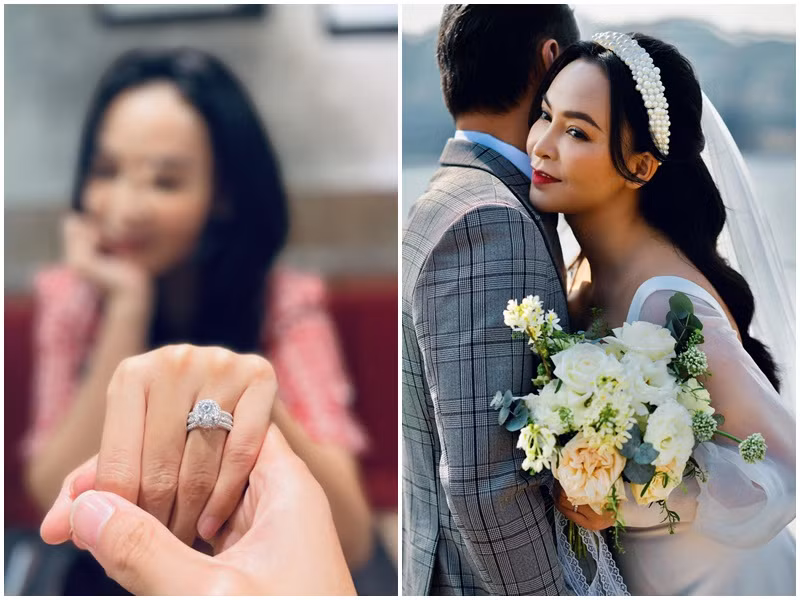 Trước đó, Mỹ Ngọc được nửa kia cầu hôn bằng chiếc nhẫn kim cương cỡ lớn trị giá ước tính hàng tỷ đồng.