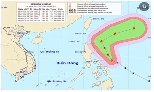 Do anh huong sieu bao Surigae, Bac Bien Dong song bien cao 4m