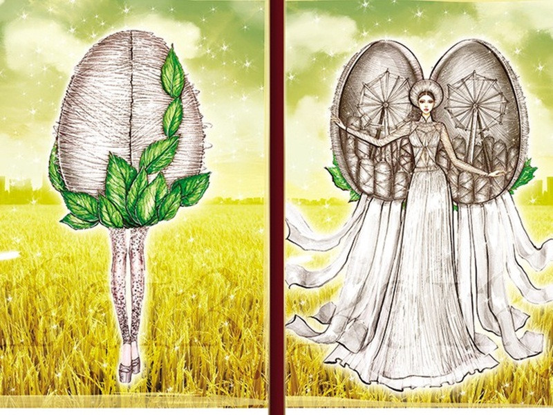 Hình ảnh máy kéo sợi tơ của bộ “Kén em” sẽ có hiệu ứng chuyển động khi trình diễn.