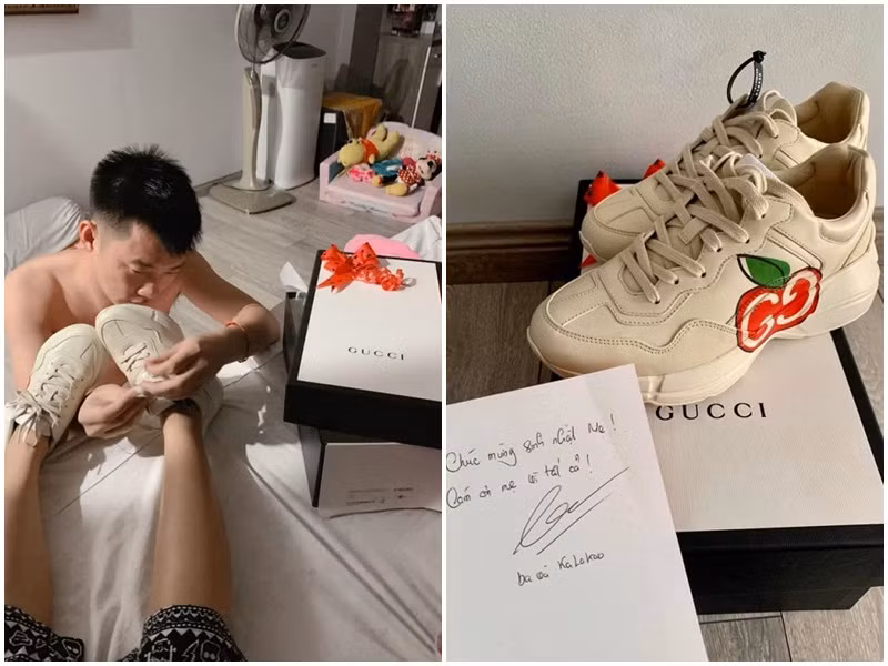Trong ngày sinh nhật Ốc Thanh Vân năm 2020, Trí Rùa không chỉ tặng vợ đôi giày hàng hiệu mà còn tự tay mang giày cho vợ kèm thư viết tay. "3h sáng. Giữa khung cảnh giường chiếu lộn xộn và bầy con đang ngủ say kế bên. Mặc đồ bộ mang giày ngủ luôn. Thật ra cái giá trị nặng nhất là tấm thiệp. Và, em không cần đồ đắt tiền, nhưng có thì cũng tốt anh à. Cám ơn ba KaLaKao. Mừng sinh nhật của chúng ta. Yêu", bà mẹ 3 con chia sẻ trong niềm hạnh phúc.