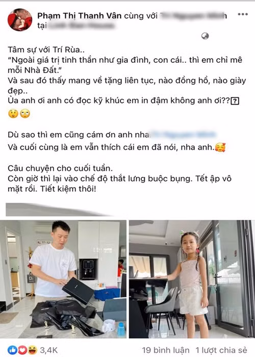 Ông xã của nữ diễn viên phim "Lật mặt: 48h" rất chiều chuộng vợ. Hồi cận Tết Nguyên đán 2021, Ốc Thanh Vân khoe được chồng tặng loạt đồ hiệu.