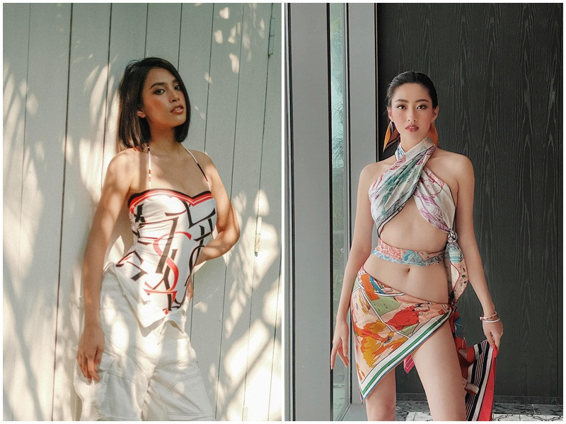 2 mỹ nhân 10X đều rất hút mắt khi mặc gợi cảm.