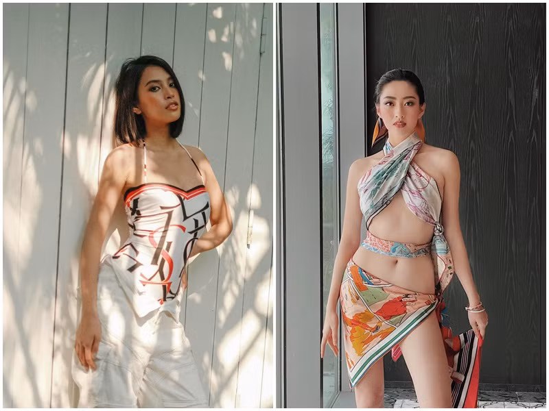 2 mỹ nhân 10X đều rất hút mắt khi mặc gợi cảm.