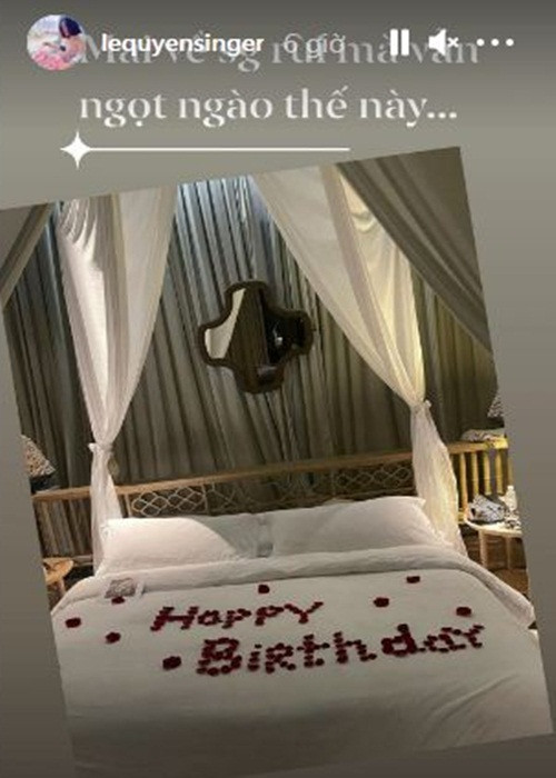 Lệ Quyên gửi lời cảm ơn đến Lâm Bảo Châu cùng bạn bè. Cô cho biết đây là một sinh nhật đặc biệt nhất.