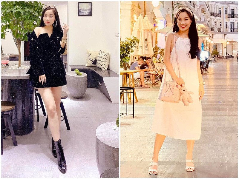 Bà mẹ hai con mặc trẻ trung nhưng không kém phần quyến rũ khi xuống phố.