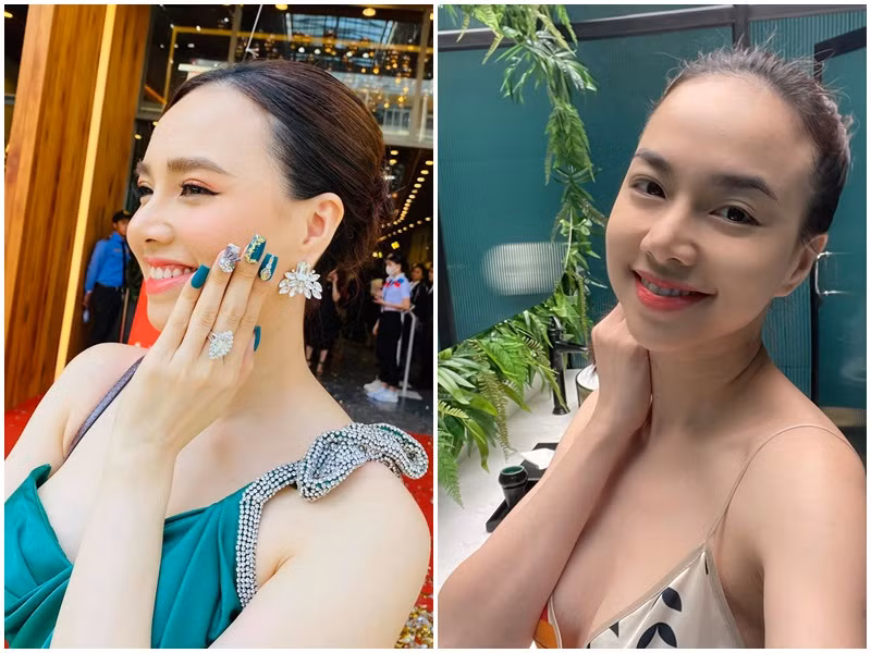 Đinh Ngọc Diệp khéo khoe vẻ quyến rũ với váy 2 dây.