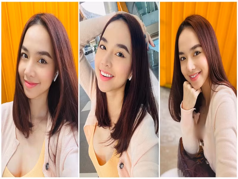 Bà xã nam đạo diễn phim "Thiên thần hộ mệnh" luôn toát lên vẻ rạng ngời.