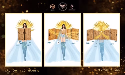 Thiet ke trang phuc “Cau tom” thi Miss International Queen: Sang tao hay phan cam?