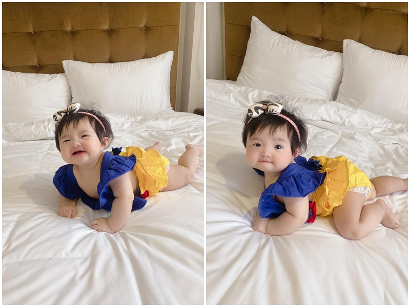 Hình ảnh mới nhất của con gái Đông Nhi nhanh chóng hút fan bởi cô nhóc quá đáng yêu.