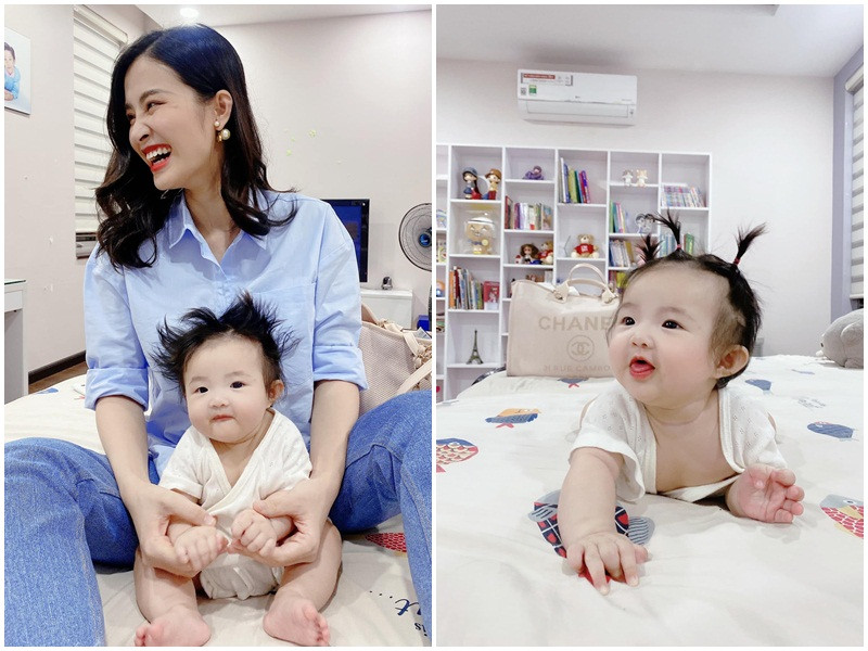 Con gái ca sĩ Đông Nhi càng lớn càng đáng yêu, có nhiều biểu cảm hơn.