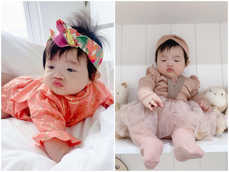 Bé Winnie sống trong nhung lụa từ bé. Cô nhóc khi 5 tháng tuổi đã được mẹ cho diện chiếc băng đô đắt tiền.