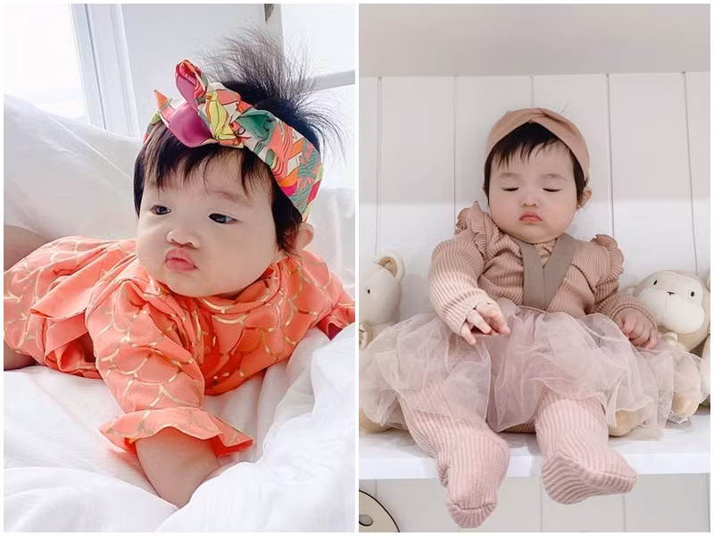 Bé Winnie sống trong nhung lụa từ bé. Cô nhóc khi 5 tháng tuổi đã được mẹ cho diện chiếc băng đô đắt tiền.