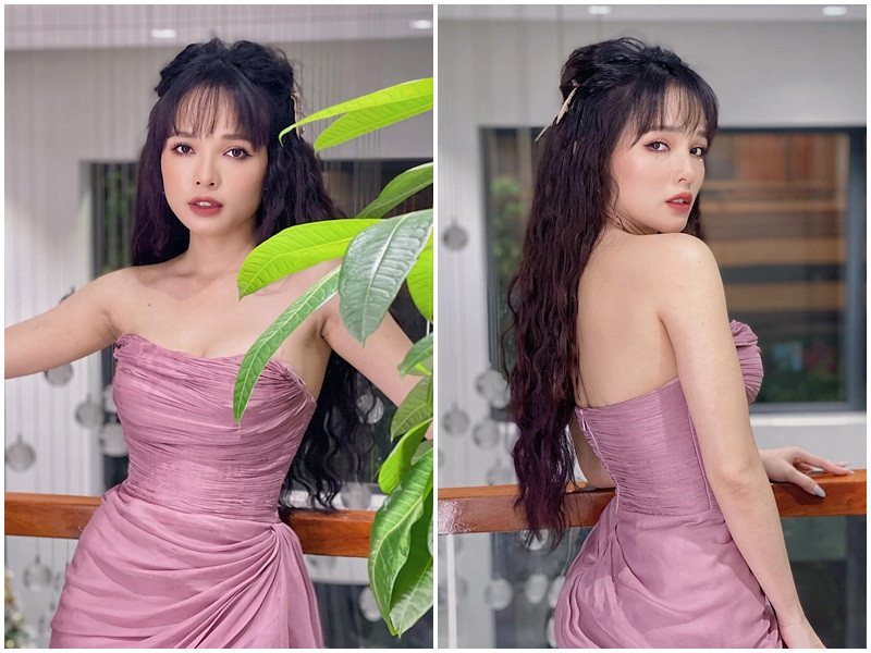 Sau khi sinh hai con, Việt Huê được khen vóc dáng nuột nà, gợi cảm hơn.