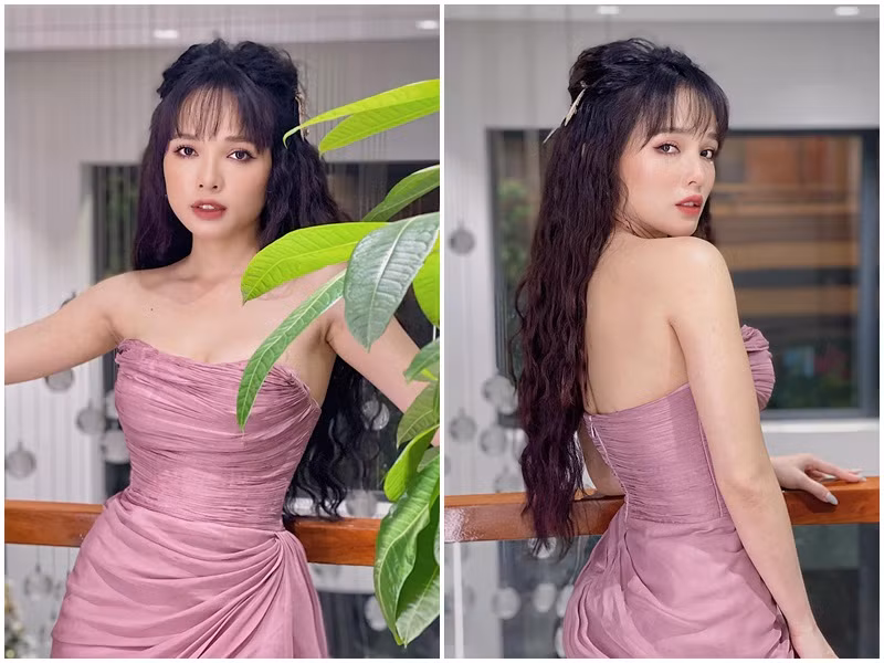 Sau khi sinh hai con, Việt Huê được khen vóc dáng nuột nà, gợi cảm hơn.