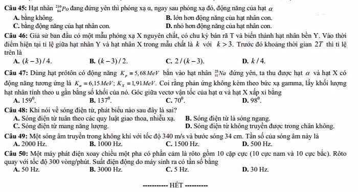 De thi thu THPT quoc gia lan cuoi mon Vat ly truong chuyen Dai hoc Vinh-Hinh-8