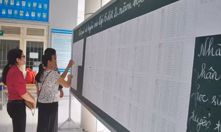 Ha Noi: Cong bo ket qua xet tuyen vao lop 6