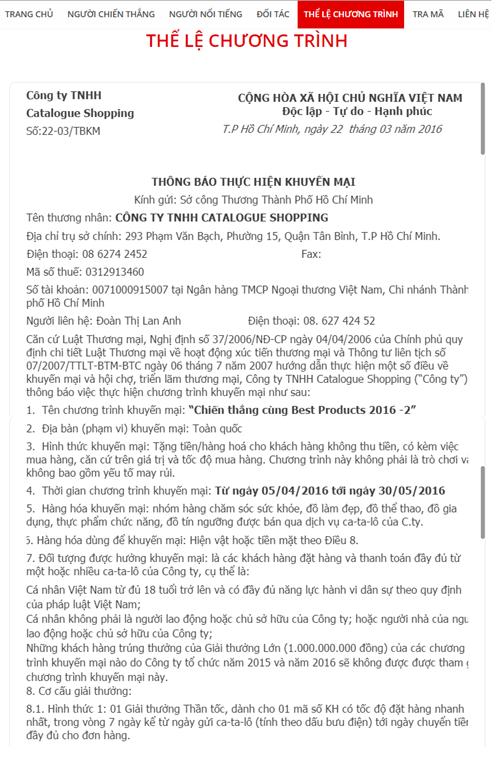 Best Products “lua” tien nguoi tieu dung: Co vi pham luat?