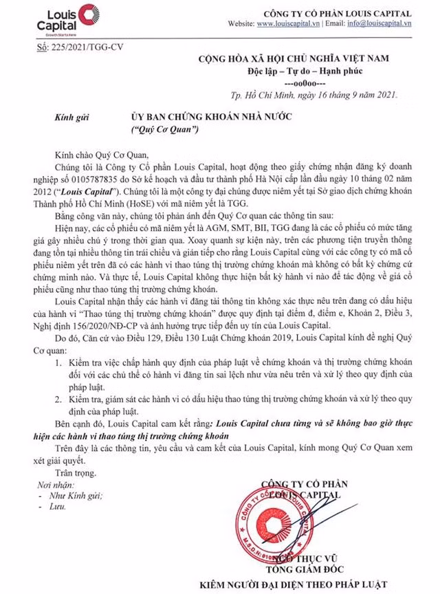 Louis Capital noi gi ve viec thoi gia AGM, SMT, BII, TGG?