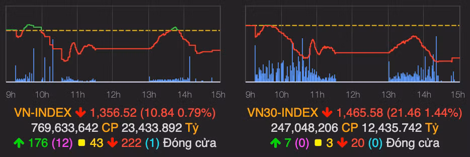 Luc ban ap dao khien VN-Index mat gan 11 diem