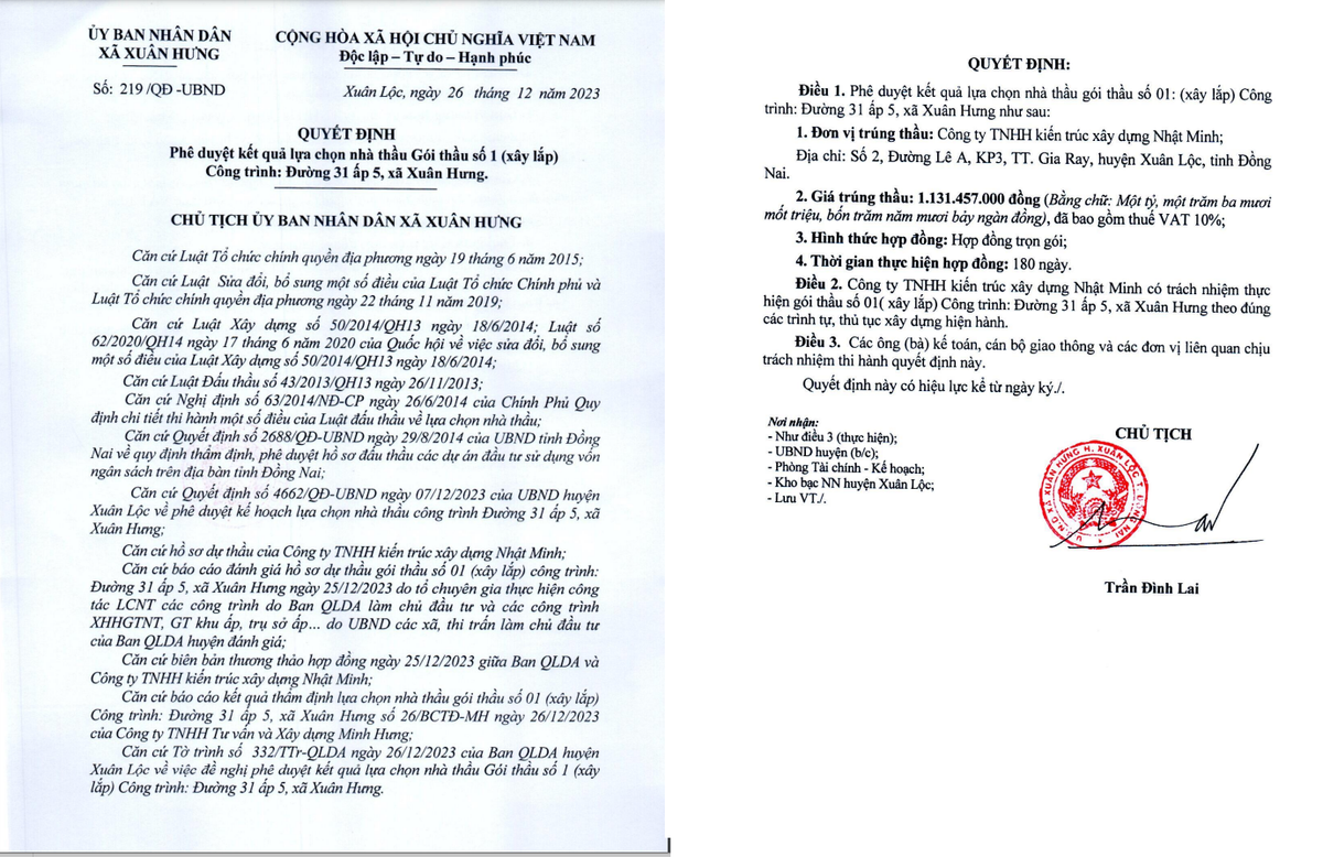 Đồng Nai: Cty Nhật Minh, 1 ngày trúng 2 gói thầu tại Xuân Lộc - Hình 2 Dong Nai: Cty Nhat Minh, 1 ngay trung 2 goi thau tai Xuan Loc-Hinh-2