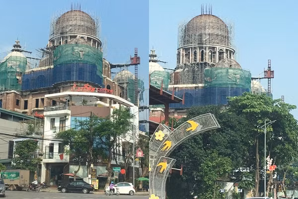 Biet thu “khung” cua Cty Hai Linh co dau hieu vi pham trat tu xay dung?