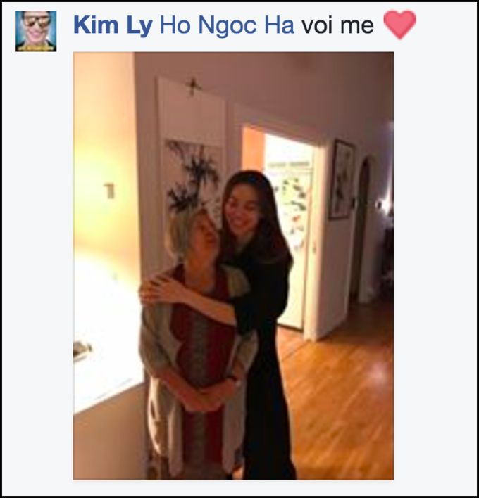 Thời gian đó, "nữ hoàng giải trí" và bạn trai dính nghi vấn bí mật đi du lịch cùng nhau khi cùng check-in tại một địa điểm. Giữa tháng 8/2017, nam diễn viên "Hương Ga" còn chẳng ngại giấu giếm khi đăng ảnh Hồ Ngọc Hà ôm mẹ của anh, ngầm khẳng định Hà Hồ - Kim Lý đang hẹn hò.