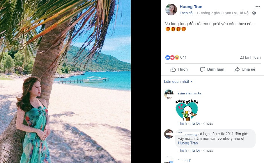 Hai ngày trước Valentine, thời điểm Việt Anh đang vi vu ở Thái Lan, bà xã anh còn than thở: "Va lung tung đến rồi mà người yêu vẫn chưa có".