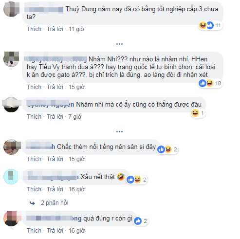 Đa phần cư dân mạng cho rằng, Thùy Dung đang "sân si"; "không ăn được thì GATO"... Trong khi đó, một số ít lên tiếng bênh vực người đẹp là "nói đúng rồi còn gì, giải thưởng đó có được tiền không", liền bị dân mạng phản bác lại: "Không biết được tiền hay không nhưng tên Việt Nam hiện trước cả triệu người quốc tế"...