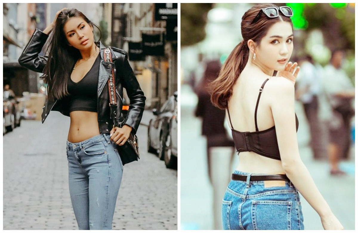 Cả hai người đẹp đều chuộng phong cách mặc hở ra đường.