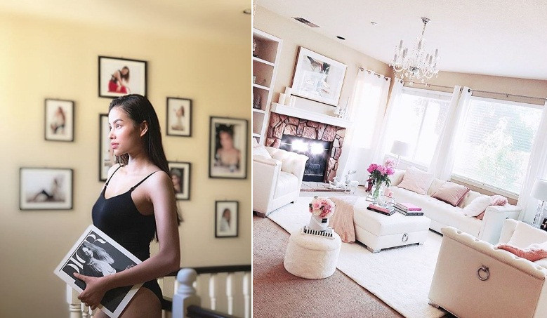 Ngoài công việc, mỹ nhân họ Phạm dành phần lớn thời gian tận hưởng cuộc sống an yên bên trong ngôi nhà sang trọng, rộng rãi ở đất Mỹ.