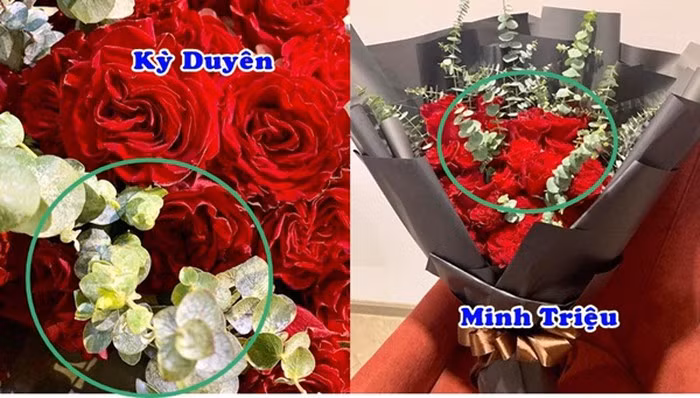 Dân mạng không khó "soi" ra nét tương đồng giữa hai bó hoa của hai người đẹp. Loạt chứng trên vô tình làm cho tin đồn cặp đôi siêu mẫu - hoa hậu hẹn hò nóng trở lại.