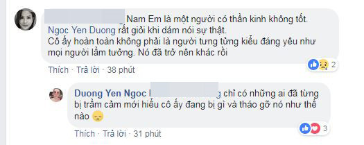 "Nếu không biết tìm đến Thiền và Phật Pháp như thế nào, hãy inbox tôi sẽ giúp. Đừng xem thường những gì tôi nói ngày hôm nay", Dương Yến Ngọc bày tỏ mong muốn giúp đỡ Nam Em.