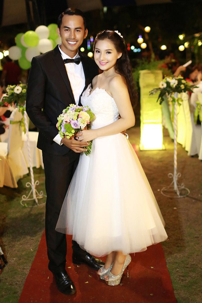 Kiều Oanh và Duy Nhân kết hôn năm 2014. Nam người mẫu qua đời vì căn bệnh ung thư sau chưa đầy một năm ngày cưới. Ảnh: Bitít Chít Chít.