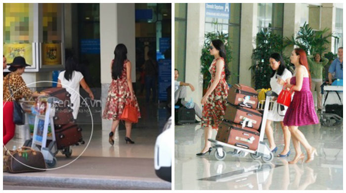 ... hay từng bị chỉ trích vì để mẹ khệ nệ xách đồ ở sân bay. Ảnh: Kenh14/Afamily.