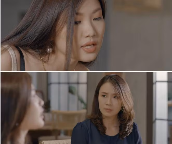 Không chỉ quyến rũ được Thái lên giường với mình, Trà trong phim còn bị "ghét cay ghét đắng" vì tỏ thái độ hỗn láo, trơ trẽn khi thách thức vợ sếp là Khuê (Hồng Diễm đóng).