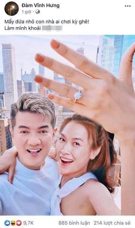 Không ngừng gửi lời chúc hạnh phúc tới Đông Nhi - Ông Cao Thắng, nhiều fan còn thể hiện mong muốn Đàm Vĩnh Hưng và "người tình không bao giờ cưới" Mỹ Tâm cũng sẽ có một "happy ending" như đàn em bằng ảnh ghép hài hước. "Ông hoàng nhạc Việt" tỏ ra khá thích thú với bức ảnh này.