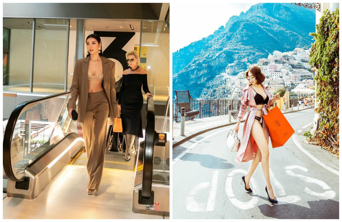 Khác với thời trang "khiêu khích, chất chơi" của Ngọc Trinh, "Hoa hậu giang hồ" Minh Tú chọn phong cách khỏe khoắn nhưng cũng không kém phần quyến rũ.