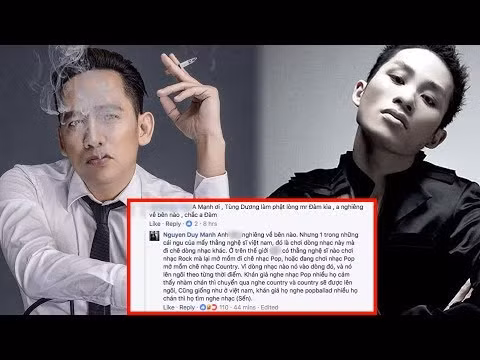 Ca sĩ Tùng Dương cũng không thoát khỏi tầm ngắm của Duy Mạnh khi bị anh "chửi xéo" là ngu vì chê bolero. Theo đó, sau phát ngôn "Già trẻ lớn bé mà cứ đắm đuối theo bolero thì là sự thụt lùi" của Tùng Dương, Duy Mạnh không ngại đáp trả: “Một trong những cái ngu của nghệ sĩ Việt Nam, đó là chơi dòng nhạc này mà đi chê dòng nhạc khác".