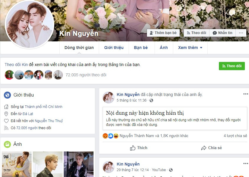 Chồng Thu Thủy cũng ẩn đi dòng xin lỗi được anh chia sẻ hôm 5/8 vừa qua.