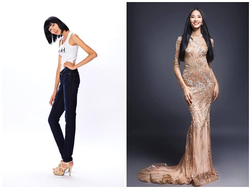 Áp lực là động lực để Hoàng Thùy nỗ lực tập luyện và áp dụng chế độ ăn uống hợp lý. Nhờ đó mà hiện tại, cô sở hữu vóc dáng đẹp như tạc tượng với số đo ba vòng nóng bỏng 82-60-94cm.