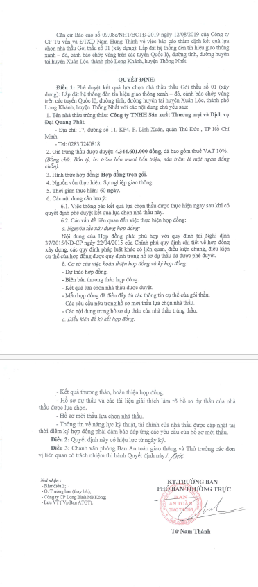 Dai Quang Phat: Nha thau “bach phat bach trung” tai Ban ATGT Dong Nai