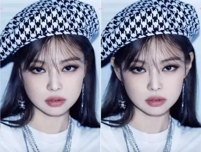 Cùng một góc mặt, nhưng nếu để lộ phần đôi tai, phong cách của Jennie Kim cũng khác đi rất nhiều.