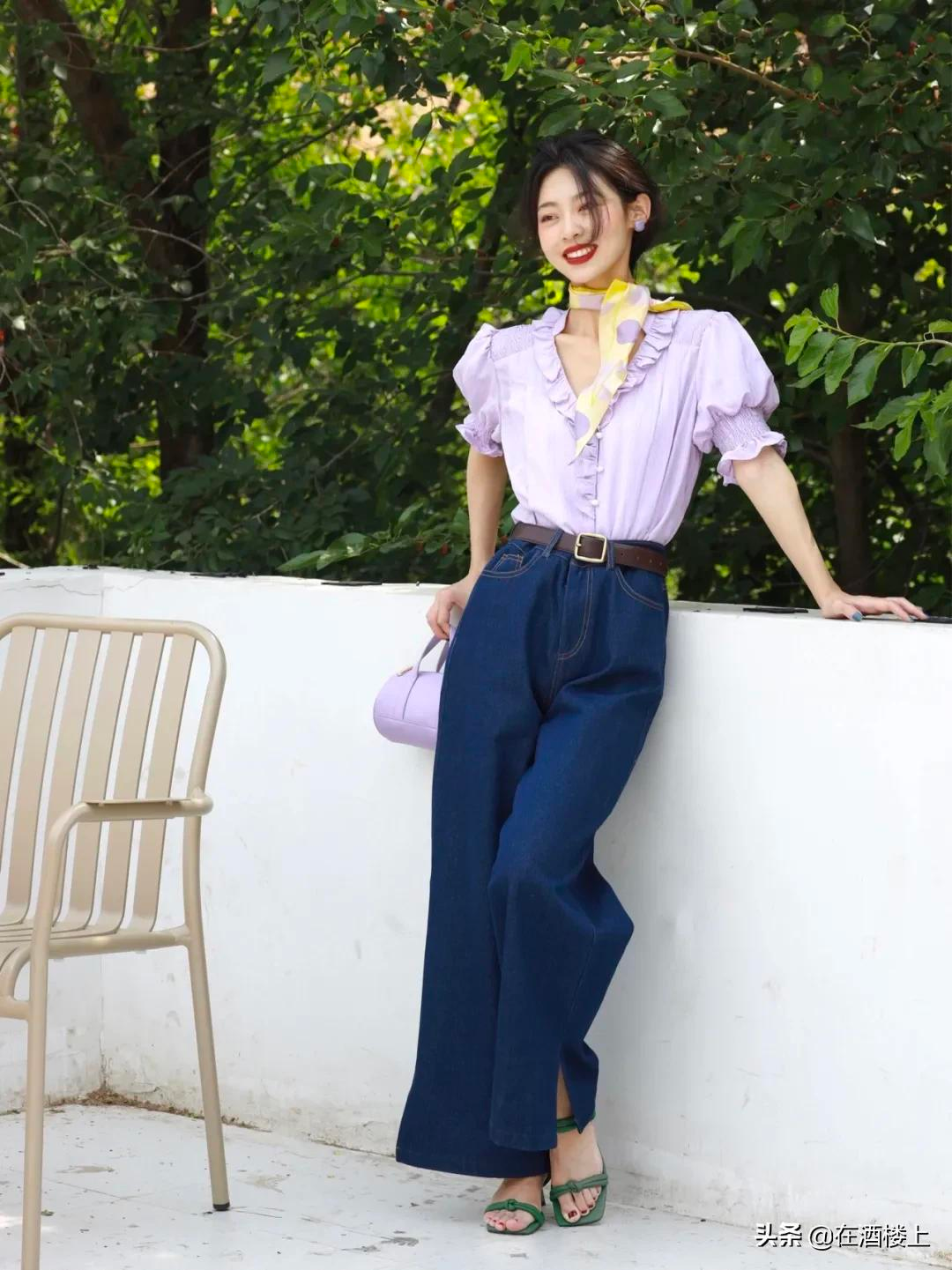 Nguyên tắc 3: Không lộ vùng đũng nhăn nhúm. Nhiều người có chiều cao khiêm tốn, lại dáng người quả lê với phần hông rộng ra, khiến cơ thể trông càng ngắn. Để che nhược điểm này, họ thường chọn quần ống rộng, giúp che được phần hông hoặc chân không thon gọn.