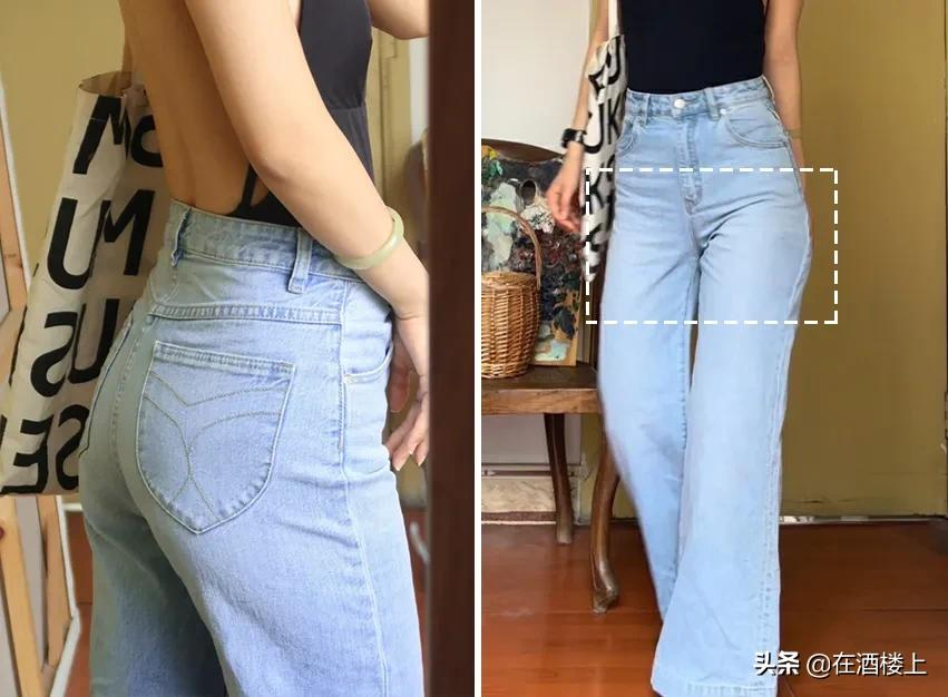 Nếu vòng 3 tương đối to, không nên chọn quần ôm eo quá chật, vì càng dễ làm nhăn vùng đũng quần.