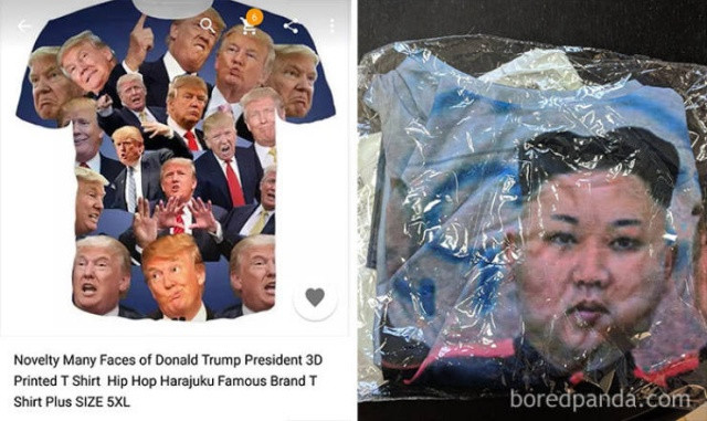 Mua áo Donald Trump, nhận được áo Kim Jong-un