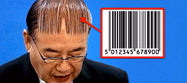 Mái tóc thưa sẽ không gây chú ý nhiều. Tuy nhiên, tạo hình giống hệt mã vạch hàng hóa như thế này thì không phải ai cũng làm được.