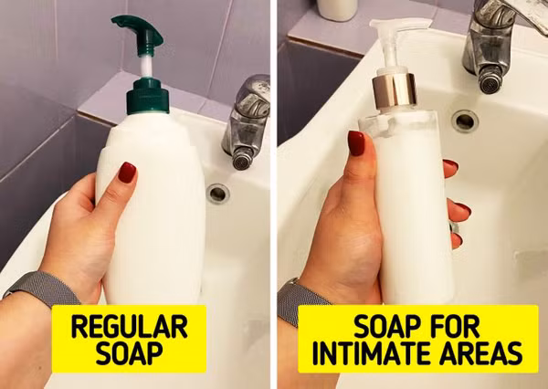 Sản phẩm chăm sóc vùng kín. Hầu hết mọi người nghĩ rằng sản phẩm này có độ pH phù hợp để làm sạch vùng kín. Vậy nhưng, với những bộ phận bên ngoài, xà phòng thông thường cũng có thể làm sạch. Chuyên gia không khuyến khích sục rửa sâu vào trong bởi điều đó không có lợi.